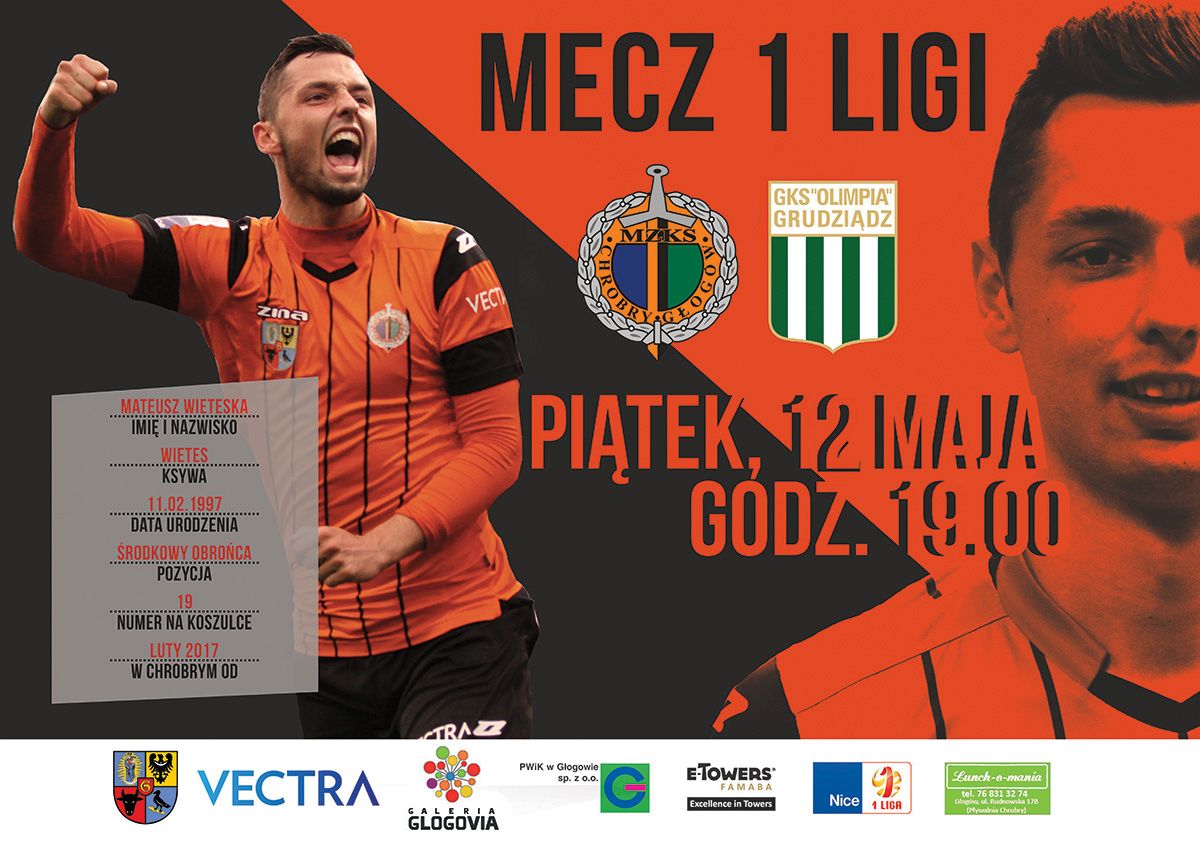 Ilustracja do artykuły: CHROBRY GŁOGÓW - OLIMPIA GRUDZIĄDZ