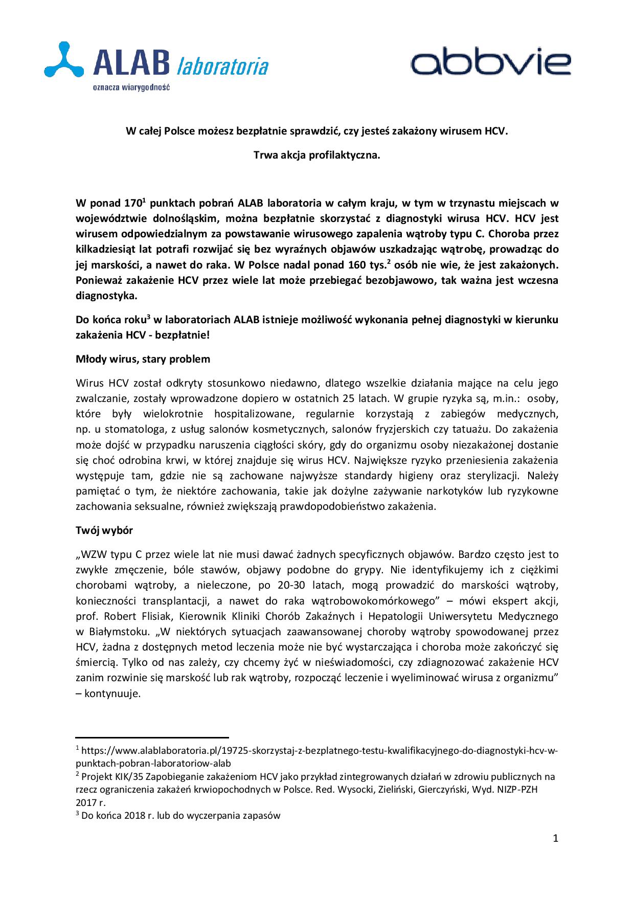 Diagnostyka wirusa HCV. - zdjęcie 1