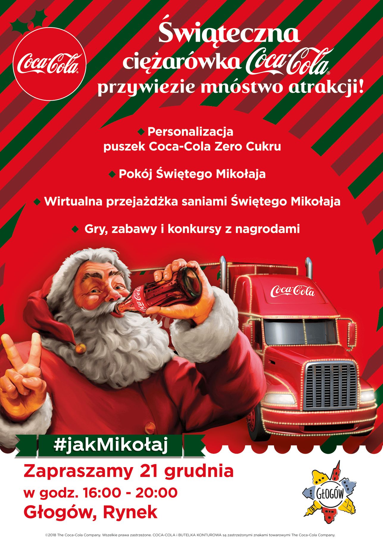 Ilustracja do artykuły: Świateczna trasa ciężarówki Coca Coli.
