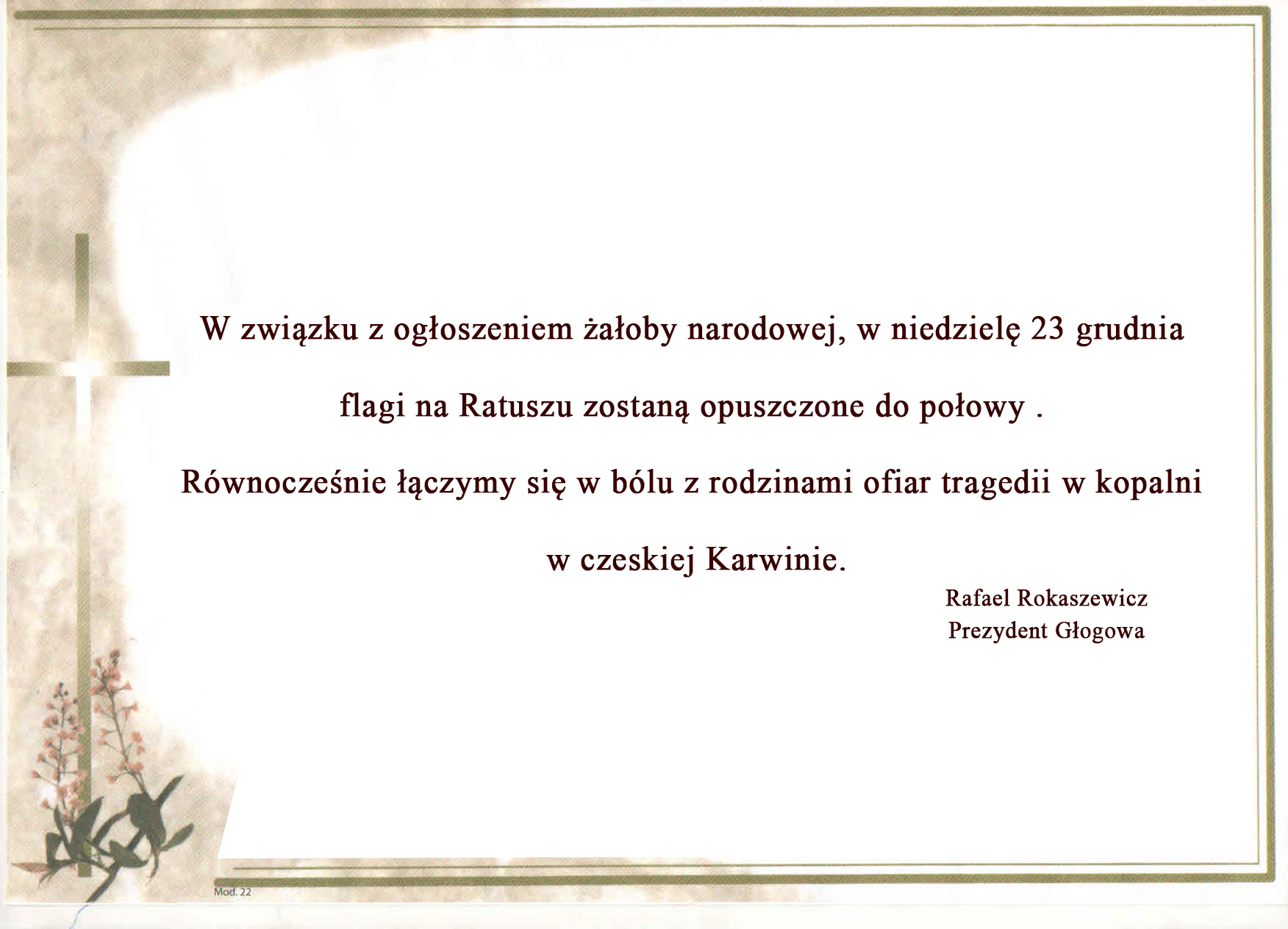 Ilustracja do artykuły: Żałoba narodowa.