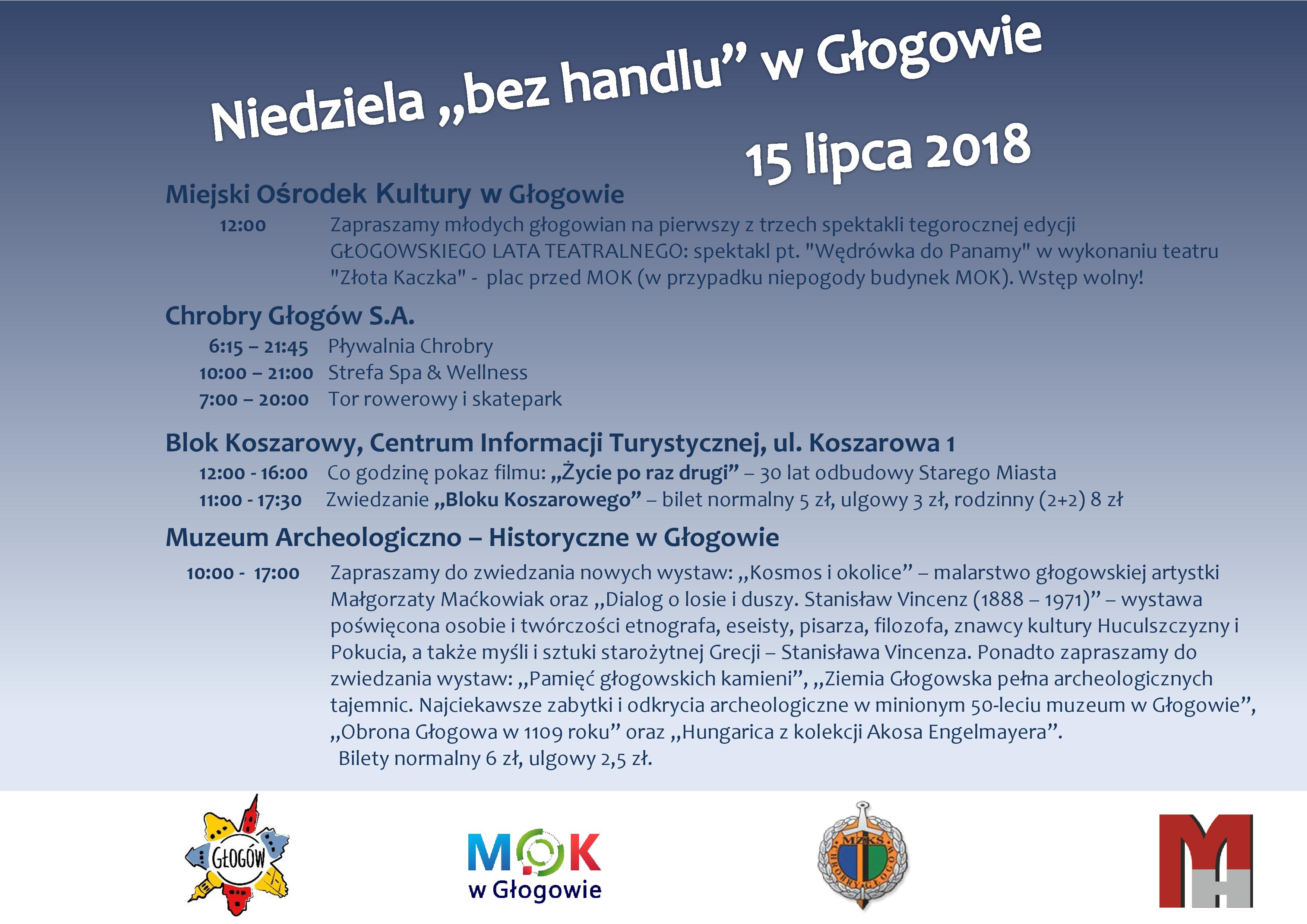 Ilustracja wprowadzenia: Niedziela bez handlu w Głogowie (15.07.2018)