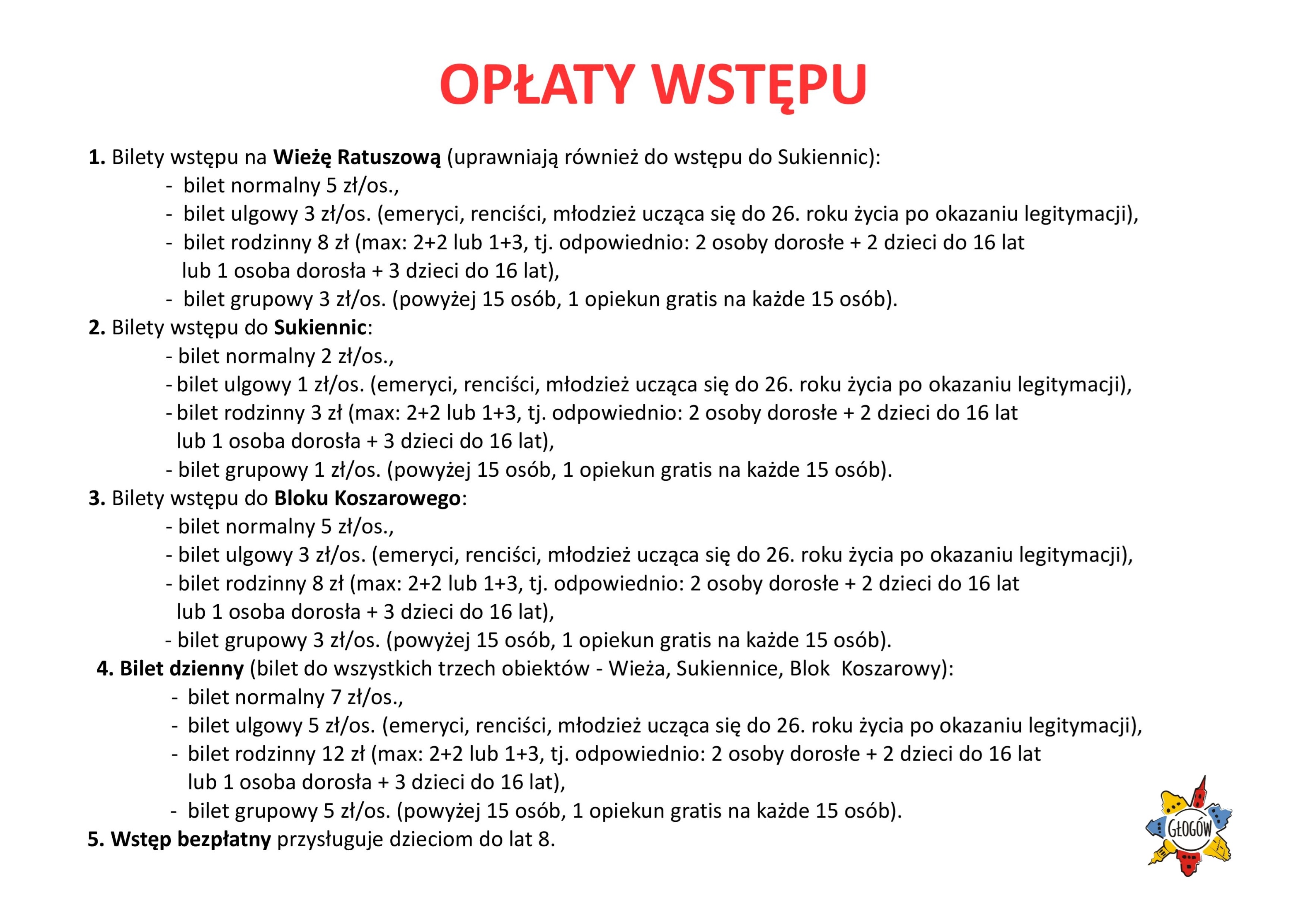 Cennik obiekt&oacute;w - zasady zwiedzania - zdjęcie 1