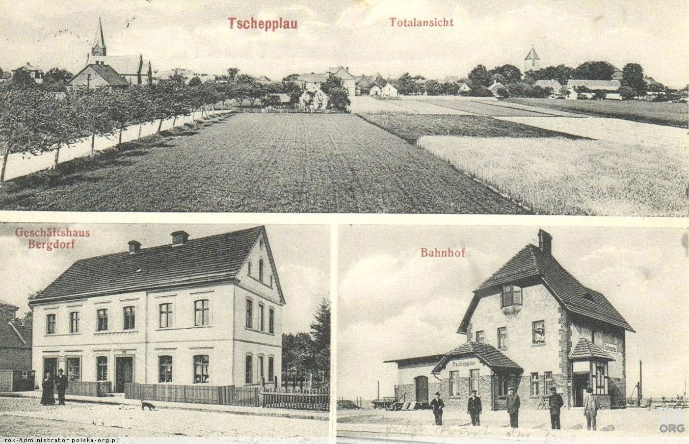 Dom handlowy, przystanek i panorama Krzepielowa