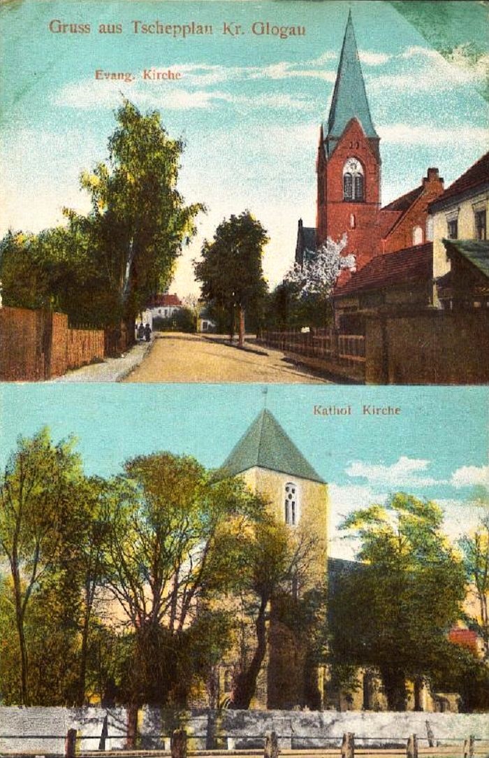 Poczt&oacute;wki przedstawiające kości&oacute;ł Tr&oacute;jcy Świętej i kości&oacute;ł św. Marcina
