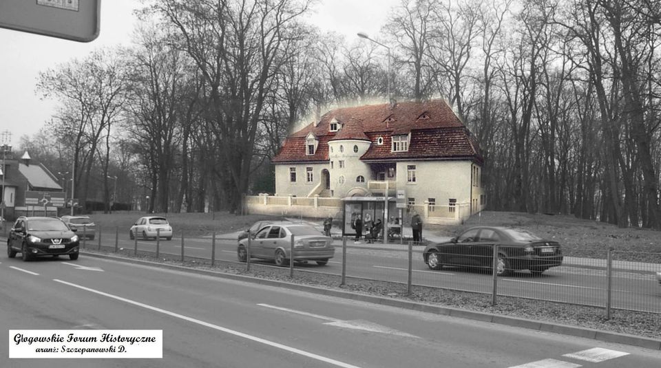 Kolaż pokazujący gdzie stał budynek Kolaż pokazujący gdzie stał budynek