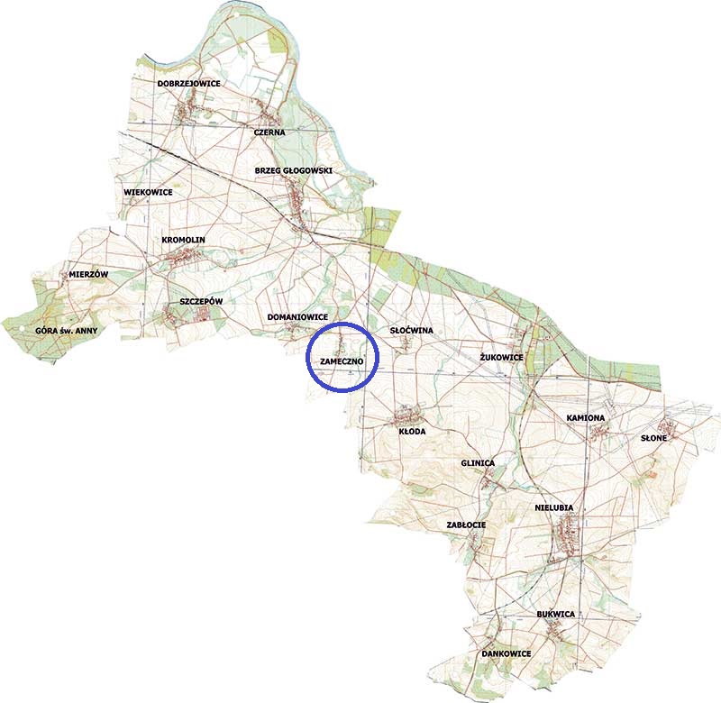 Mapa Gminy Żukowice