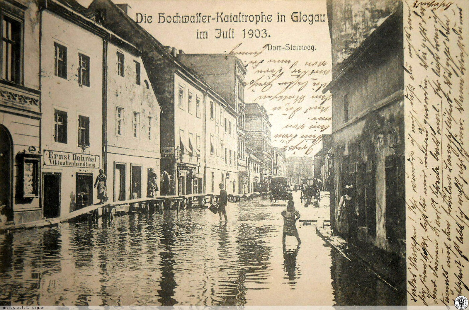 Zdjęcie zrobione w czasie powodzi w 1903 roku