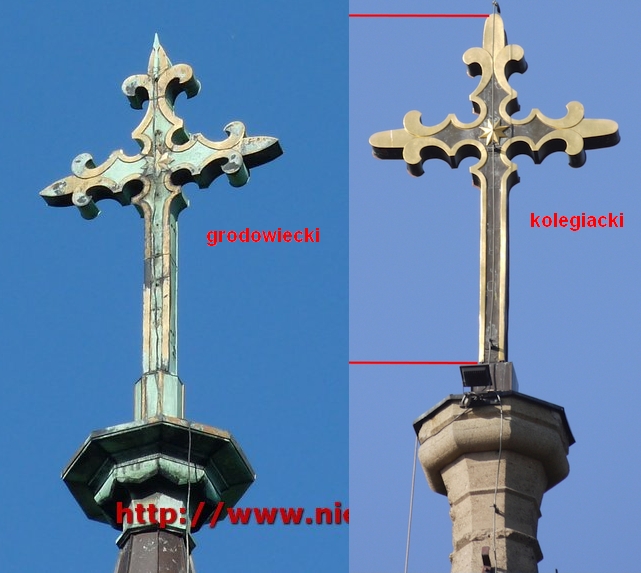 Por&oacute;wnanie krzyża kolegiackiego i grodowieckiego