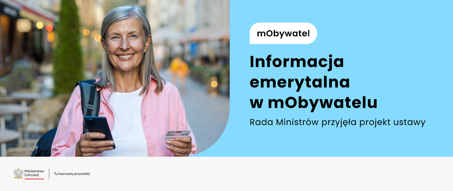 Ilustracja wprowadzenia: Informacja emerytalna w mObywatelu. 