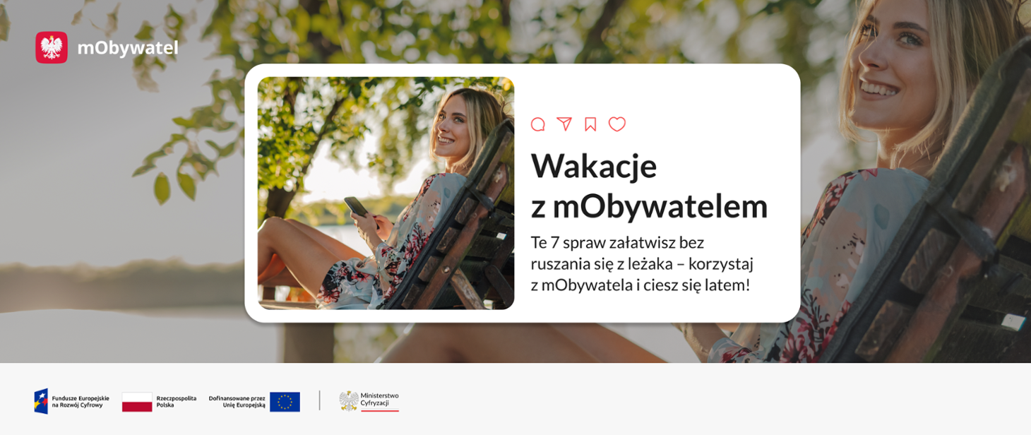 Ilustracja wprowadzenia: Lato z mObywatelem? Oto 7 spraw urzędowych, które załatwisz bez wstawania z leżaka!